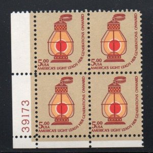 1612, MNH plate block of 4 P# 39173, Lantern *