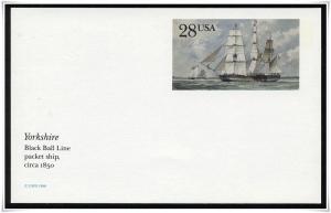 SC#UX122 28¢ Yorkshire Postal Card Mint 