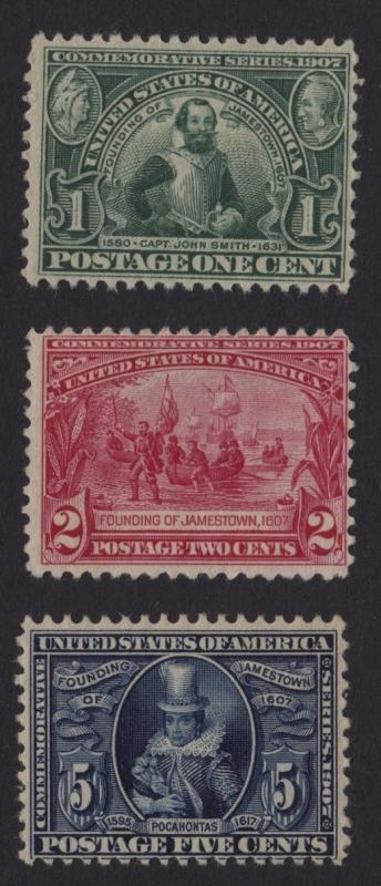 1907 Jamestown Expo  Sc 328-30  MLH set  CV $176