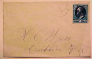 USA DPO DUBLIN VA B/S 1883 RF 5 CAT $50.00