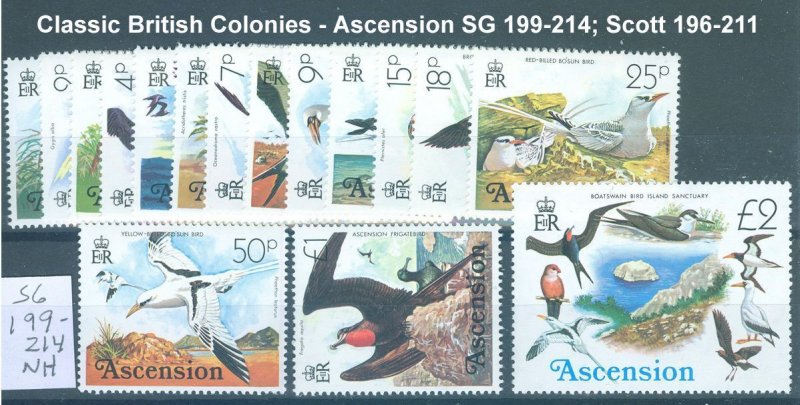 Ascension Scott 196-211; SG 199-214 - Unused NH