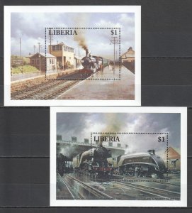 B0951 Liberia Steam Trains The History Of Railroads 100 Years Of Trains 2Bl Mnh