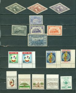 COSTA RICA AIR MAIL STAMPS LOT of (17)...SETS...GOOD MNH