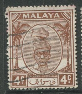 STAMP STATION PERTH Perak #108 Sultan Yussuf Izuddin Shah Used 1950