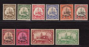 $German East Africa Sc#11-20 M/LH-NH/VF, 6 are NH, missing #21, Cv. $153