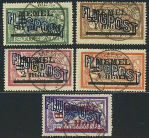 Memel #C2-C5 #C7  Airmail France Postage Overprint Stamps Germany 1921 Used