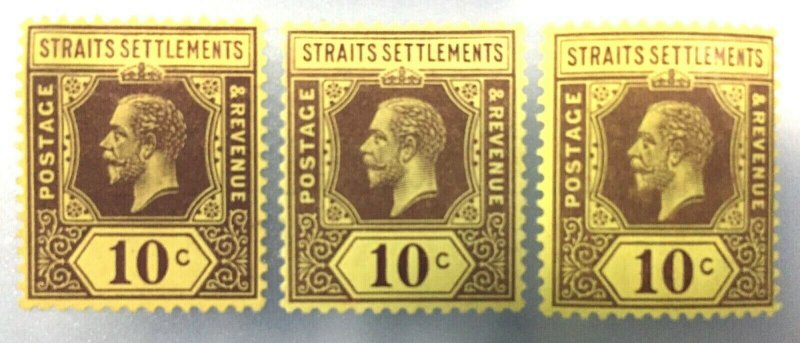 Malaya Straits Settlements KGV 1912-16 10c Varieties MCCA Mint SG#202 M3108