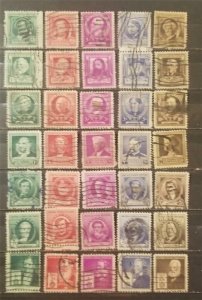 US #859-893 1c-10c Famous Americans Set COMPLETE (Used) CV$16.00