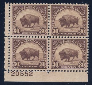 US 700, MNH Plate Block of 4 - Buffalo