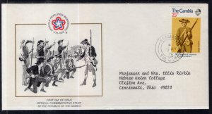 Gambia 335 US Bicentennial Typed FDC