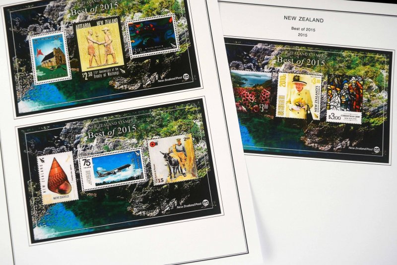 COLOR PRINTED NEW ZEALAND 2011-2015 STAMP ALBUM PAGES (98 illustrated pages)