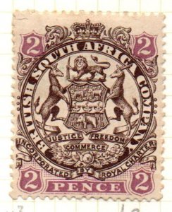 Rhodesia Sc 28 1896 2d brown & rose lilac Arms stamp mint