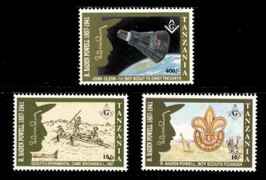 Tanzania 1992 - Boy Scouts R. Baden Powell - Set of 3 Stamps Scott #844-6 - MNH