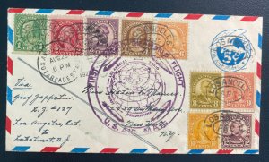 1929 Los Angeles CA USA LZ 127 Graf Zeppelin First Flight PS cover To New York