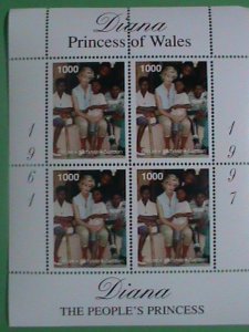 BATUM STAMP: 1997- LADY DIANA- WITH THE AIDS CHILDREN -MINT NOT HING MINI SHEET