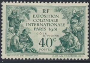 Ivory Coasts    SC# 92 MLH  Colonial Exposition see details & scans