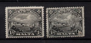 Malta 1930 1/- black mint MH & fine used SG203 WS36526