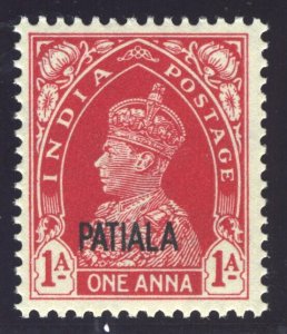 India - Patiala 1941 KGVI 1a carmine (White gum) superb MNH. SG 101. Sc 101.