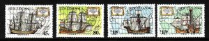 New Zealand-Sc#1089-92-unused NH set-Ships-Maps-Abel Tasman sights New Zealand-