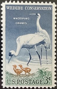 Scott #1098 1957 3¢ Wildlife Conservation Whooping Cranes MNH OG VF