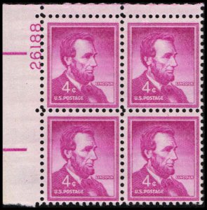 US #1036a LINCOLN MNH UL PLATE BLOCK #26188