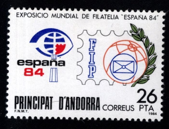 Andorra  (Spanish) Scott 161 MH* FIP Espana 1984 stamp