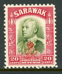 British Crown Colony 1947 KGVI SARAWAK Royal Cypher OP  20¢ Sc #168 MNH Y208 ⭐⭐⭐