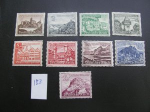 Germany 1939 MNH SC B160-168 SET VF/XF 60 EUROS  (183)