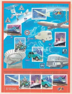 France 2881 MNH 2002 20th Century Events Types of Transportation Mini Sheet