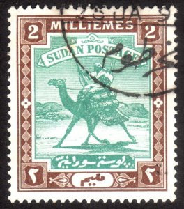 1902, Sudan 2M, Postman with Dromedary, Used, Sc 18