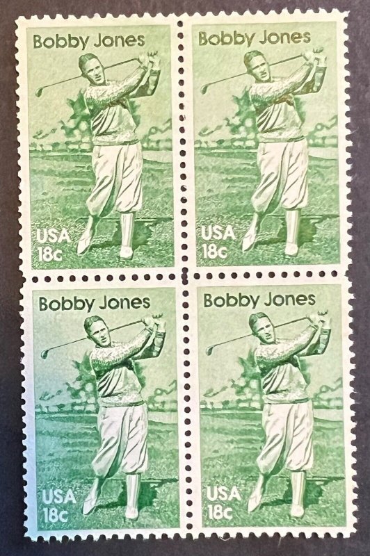 Scott#: 1933 - Bobby Jones 18¢ 1981 Block of Four MNHNG