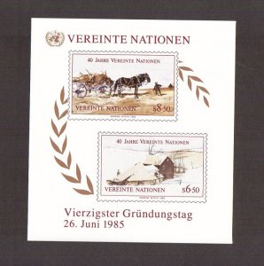United Nations Vienna  #54  MNH 1985 anniversary sheet  imperf