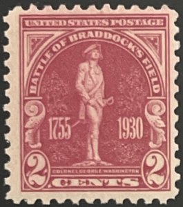 Scott #688 1930 2¢ Battle of Braddock's Field MNH OG