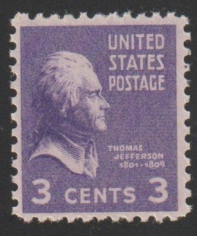 SC# 807 - (3c) -  Thomas Jefferson, MNH