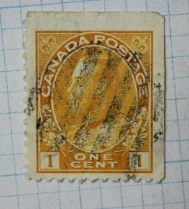 Canada sc#105a or 105b booklet pane corner used  1c