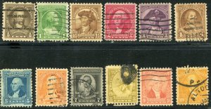 704-12 1/2c to 10c Washington Set of 12 Used