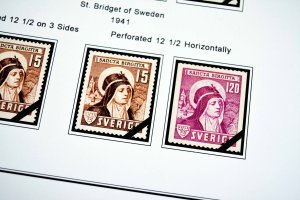 COLOR PRINTED SWEDEN 1941-1970 STAMP ALBUM PAGES (47 illustrated pages)