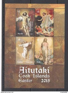 2015 Aitutaki Art Paintings Easter Murillo Colpey Blake Altdorfer 1Kb ** Ec216