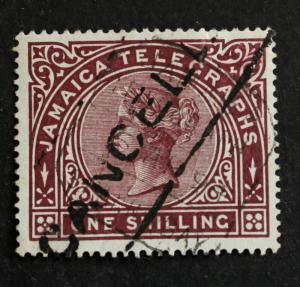 Jamaica Telegraph Stamp 1889  Watermark #1 Paper Crown CC