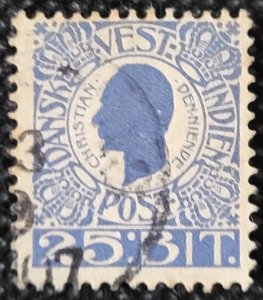 Danish West Indies, 1905, King Christian silhouette, #34, used, SCV$10.50