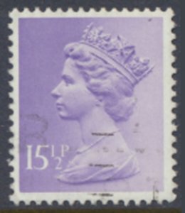 GB  Machin 15½p SG X948  Used  AOP SC# MH93  see scans & details