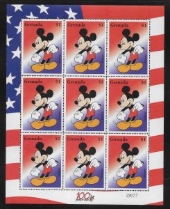 Grenada 3248 100th Mickey Mouse mini-sheet MNH c.v. $8.10