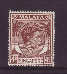 1949 Singapore 4c Perf 17½ x 18 U/Mint SG19