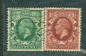 Great Britain #210a/212b