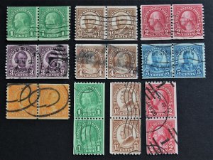 US #597-606 Used Pairs Complete Set of 10 Paris (No 599A)