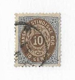 Danish West Indies Sc #10  used VF