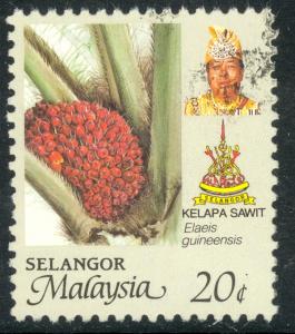 MALAYSIA SELANGOR 1986 20c AGRICULTURE Issue Scott No. 147 VFU