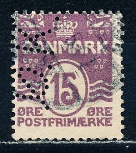 Denmark #63 Perfin Used