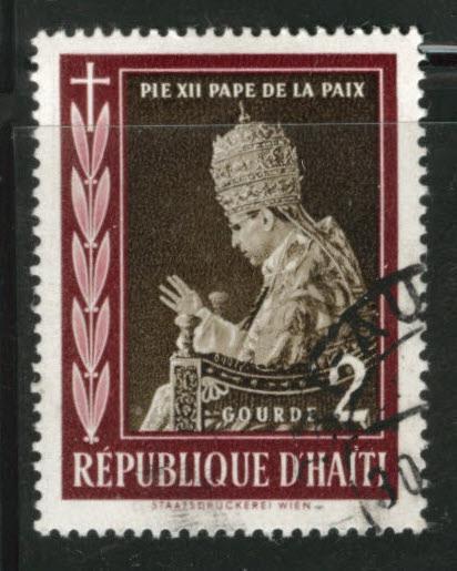 HAITI Scott 446 used 1959 Pope Pius XII stamp