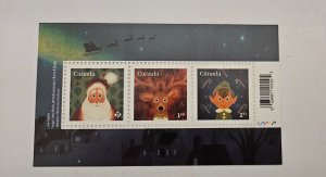 Canada 2021 Holiday Characters $4.93 SS Of 3 MNH